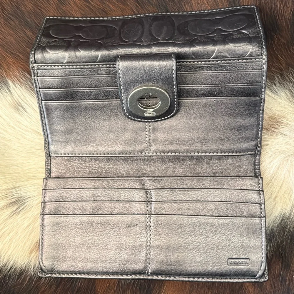 Coach Embossed Leather Wallet - Picture 3 of 5